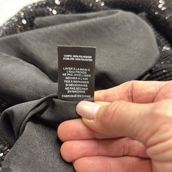 ASTR Black Dolman Sleeve Sequined Mini Dress with Open Back Size Small - Picture 4 of 16